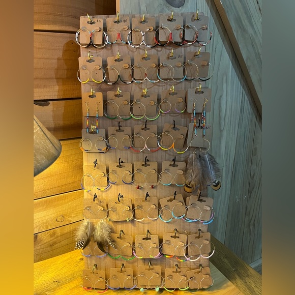 Beaded hoop earrings - Picture 1 of 3